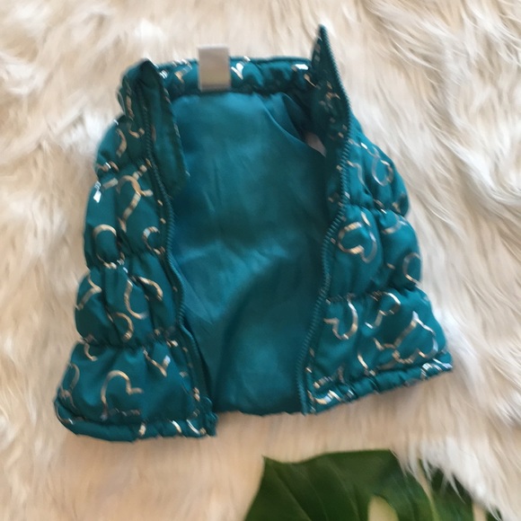 Healthtex Girls Turquoise Vest Silver Hearts 24 mo - Picture 5 of 6